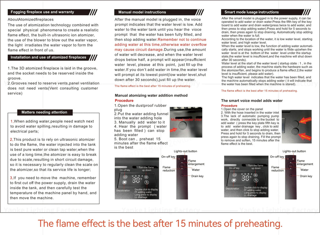 3D Water Electric Fireplace Mist Fireplace Embedded Realistic Mist Flame Remote Control APP Interior Decoration Steam Fireplace