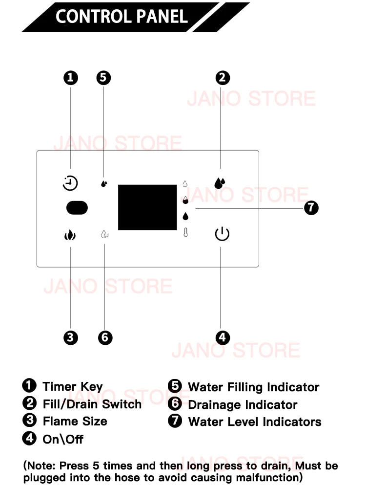 Water Vapor Fireplace Recessed Multicolour Realistic Atomized Flame 3d Electric Fireplace with Auto Water Control and Remote