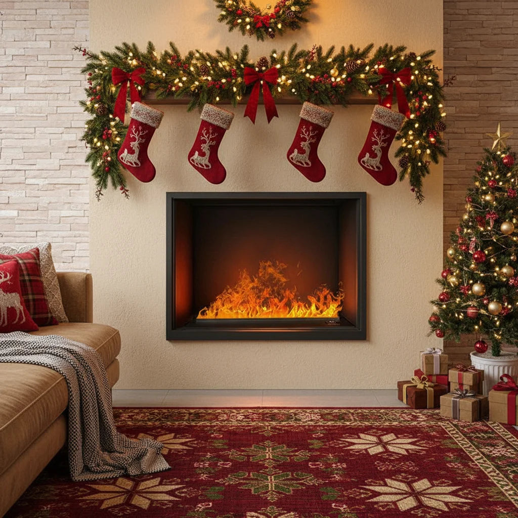 Water Vapor Fireplace Recessed Multicolour Realistic Atomized Flame 3d Electric Fireplace with Auto Water Control and Remote