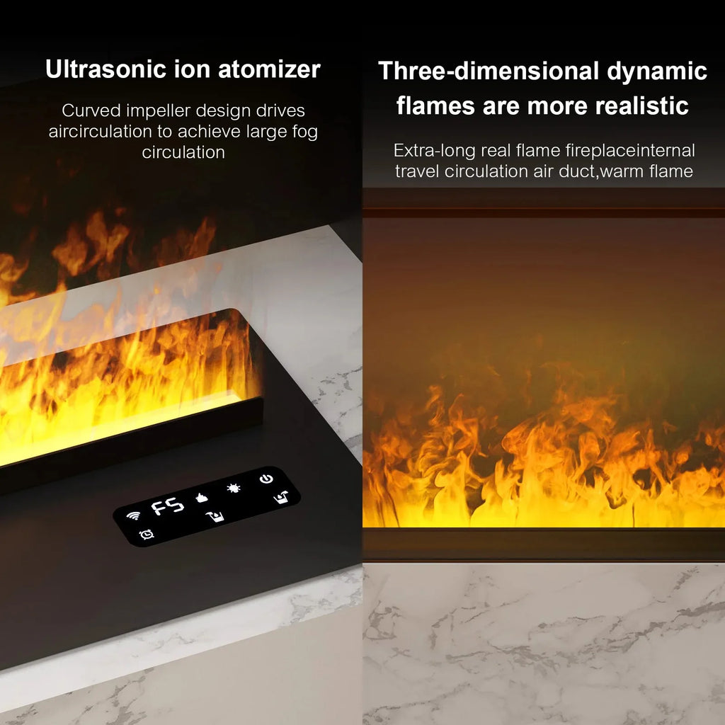 3D Water Electric Fireplace Mist Fireplace Embedded Realistic Mist Flame Remote Control APP Interior Decoration Steam Fireplace