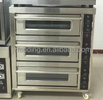 3 Deck 6 Trays Commercial Kitchen Oven Toaster Bakery Machine Equipment Pizza Baking Oven Electric Bread Cake Deck Oven