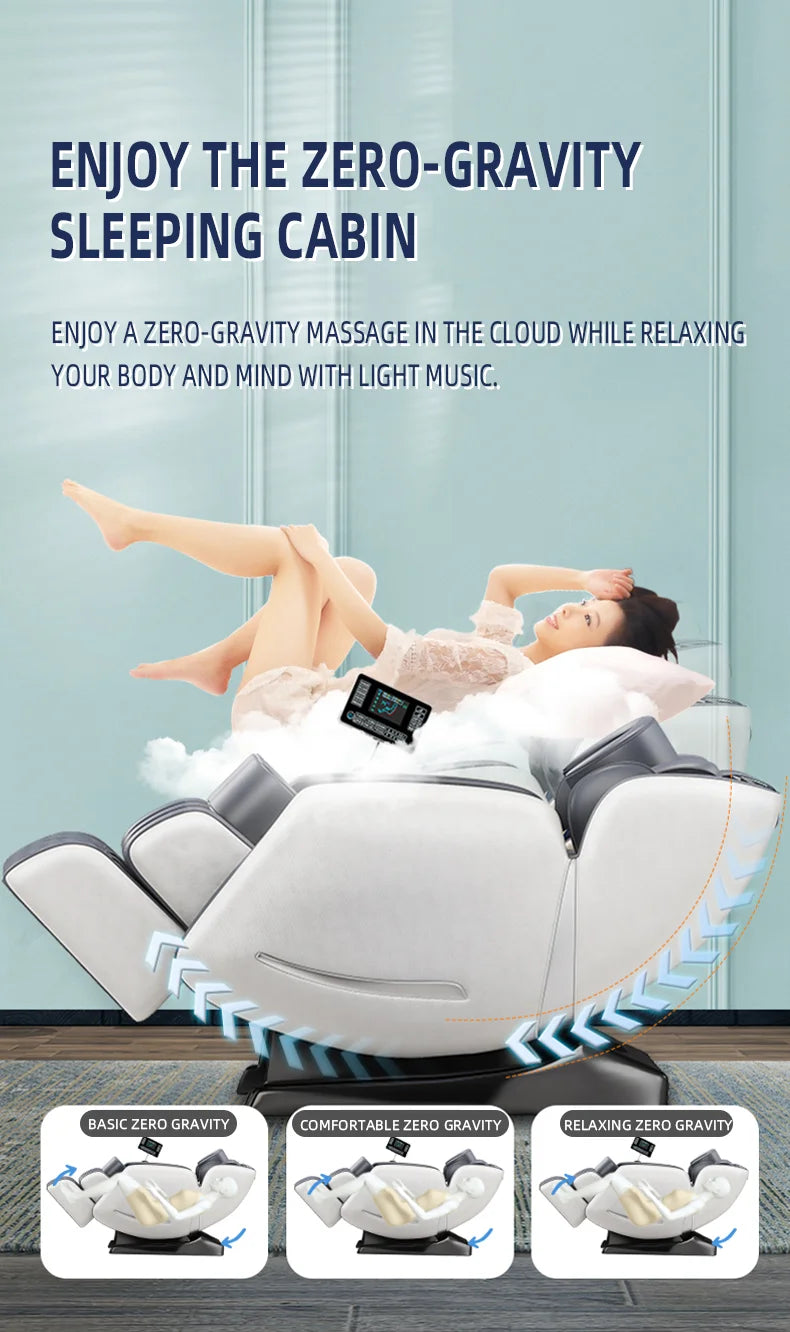 AS-100 Automatic Home Full Body Airbag Kneading  Massag Chair Electric Zero Gravity Massage Chair with Bluetooth Voice Control