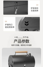 Barbecue grill for home use, both frying and grilling, portable outdoor camping, smoke-free barbecue grill, barbecue grill