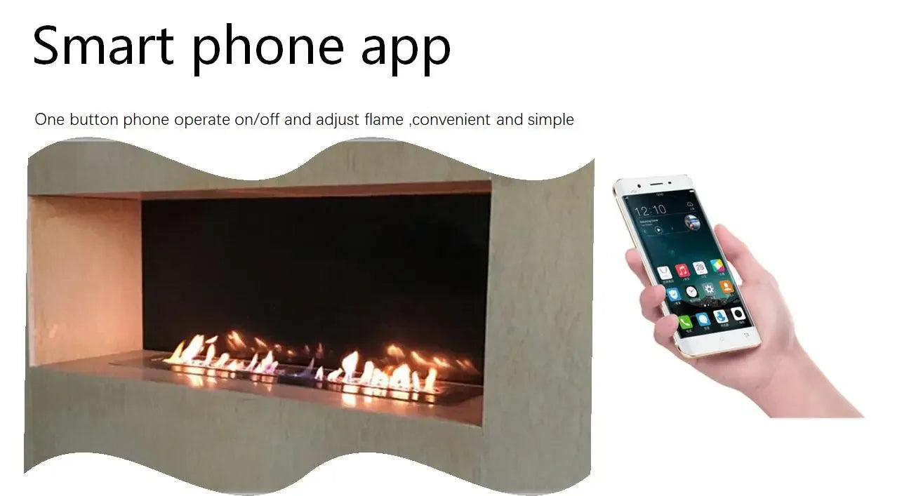 Electric LED Fireplace 3D Flame Water Vapor Steam Fire Place Auto Fill & Drain Fake Flame Fireplace for Living Room Home Decor