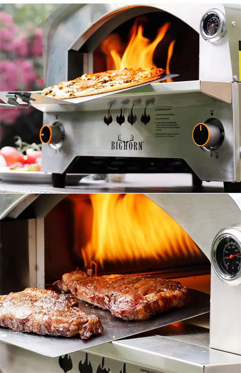 Gas Pizza Oven Outdoor with Thermometer Stainless Steel Large Traditional Kiln Pizza Oven 오븐 accessoires de cuisine forno pizza