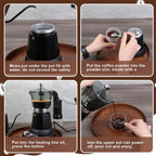 480W Electric Coffee Maker 300ml/6 Cups Home Aluminum Mocha Pot Portable Electric Italian Coffee Maker Percolator for Home Black