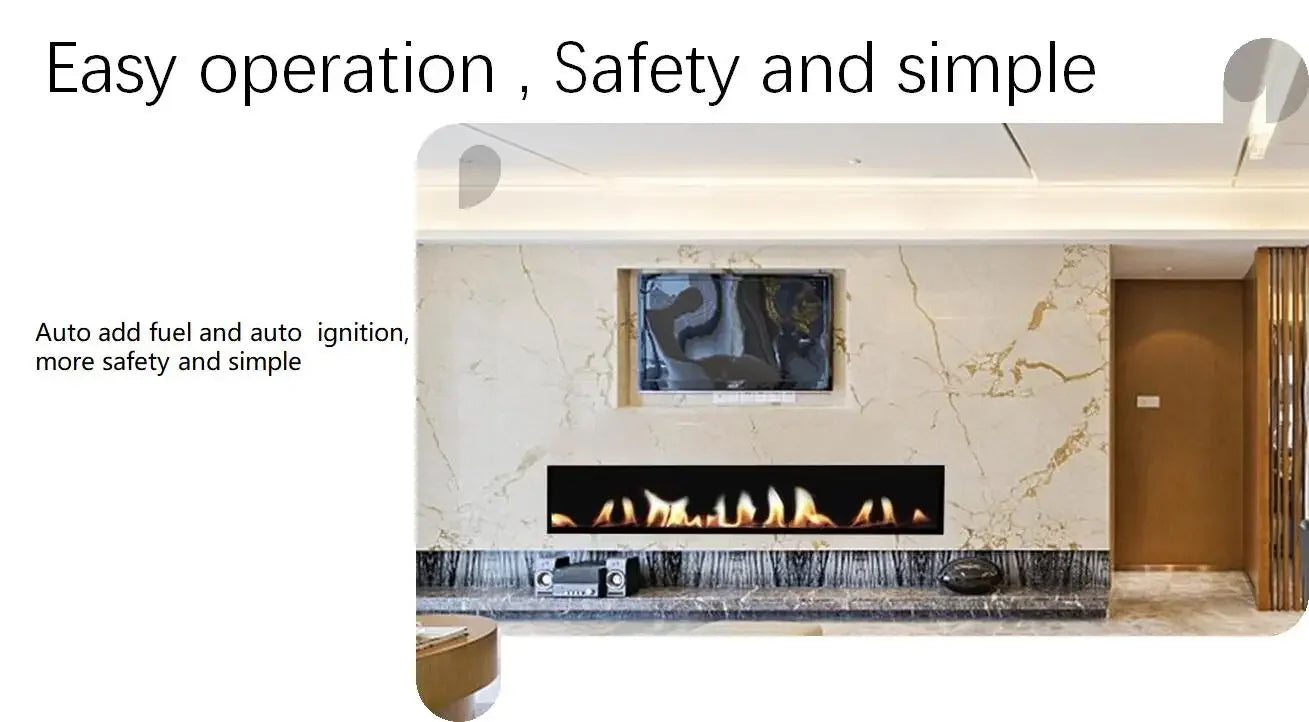 Electric LED Fireplace 3D Flame Water Vapor Steam Fire Place Auto Fill & Drain Fake Flame Fireplace for Living Room Home Decor