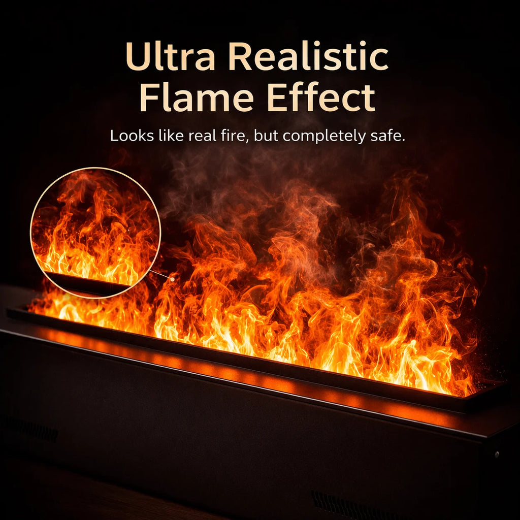 Water Electric Fireplace 3D Mist Fireplace Embedded Realistic Mist Flame Remote Control APP Interior Decoration Steam Fireplace